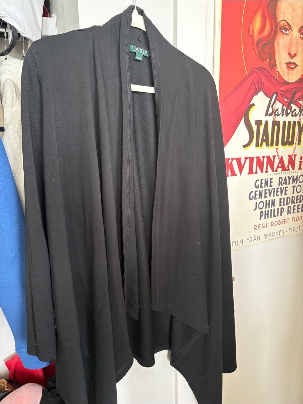 Lauren Ralph Lauren Black Knit Open Cardigan